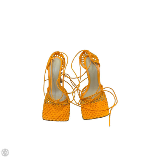 Sandals Luxury Designer By Bottega Veneta In Orange, Size: 8