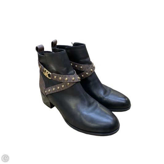 Boots Ankle Flats By Michael By Michael Kors In Black & Brown, Size: 10