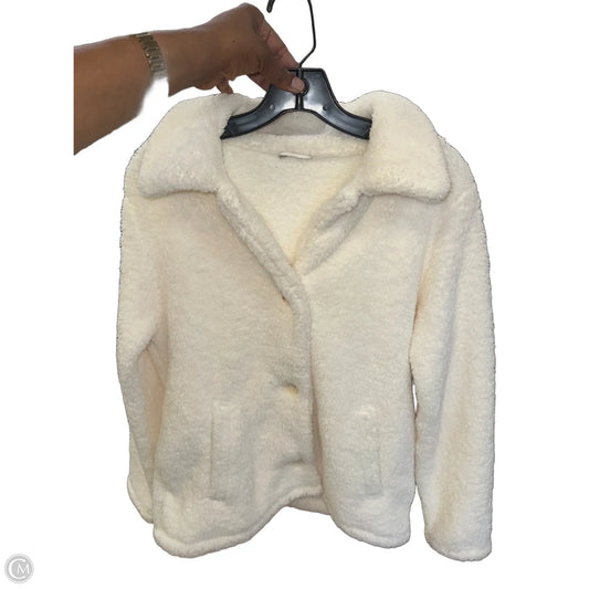 Jacket Faux Fur & Sherpa By Cmf In Ivory, Size: S