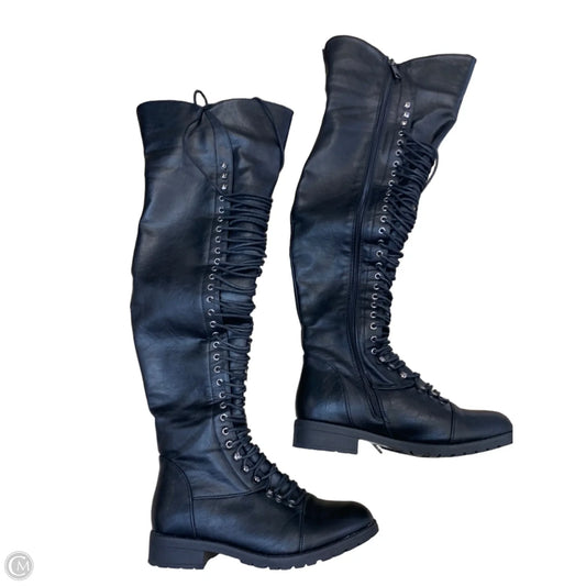 Boots Knee Flats By Cme In Black, Size: 7.5
