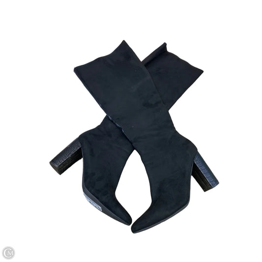 Boots Mid-calf Heels By Bamboo In Black, Size: 8.5