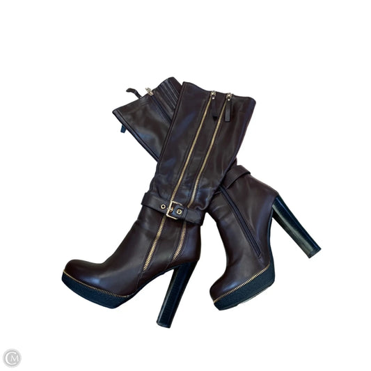 Boots Mid-calf Heels By Cmf In Brown, Size: 8