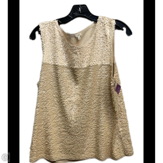 Top Sleeveless By J. Crew In Cream, Size: L