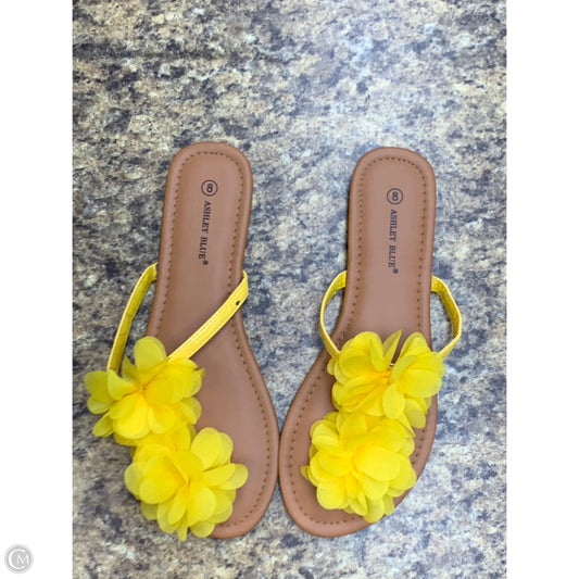 Sandals Flats By Cmf In Yellow, Size: 8