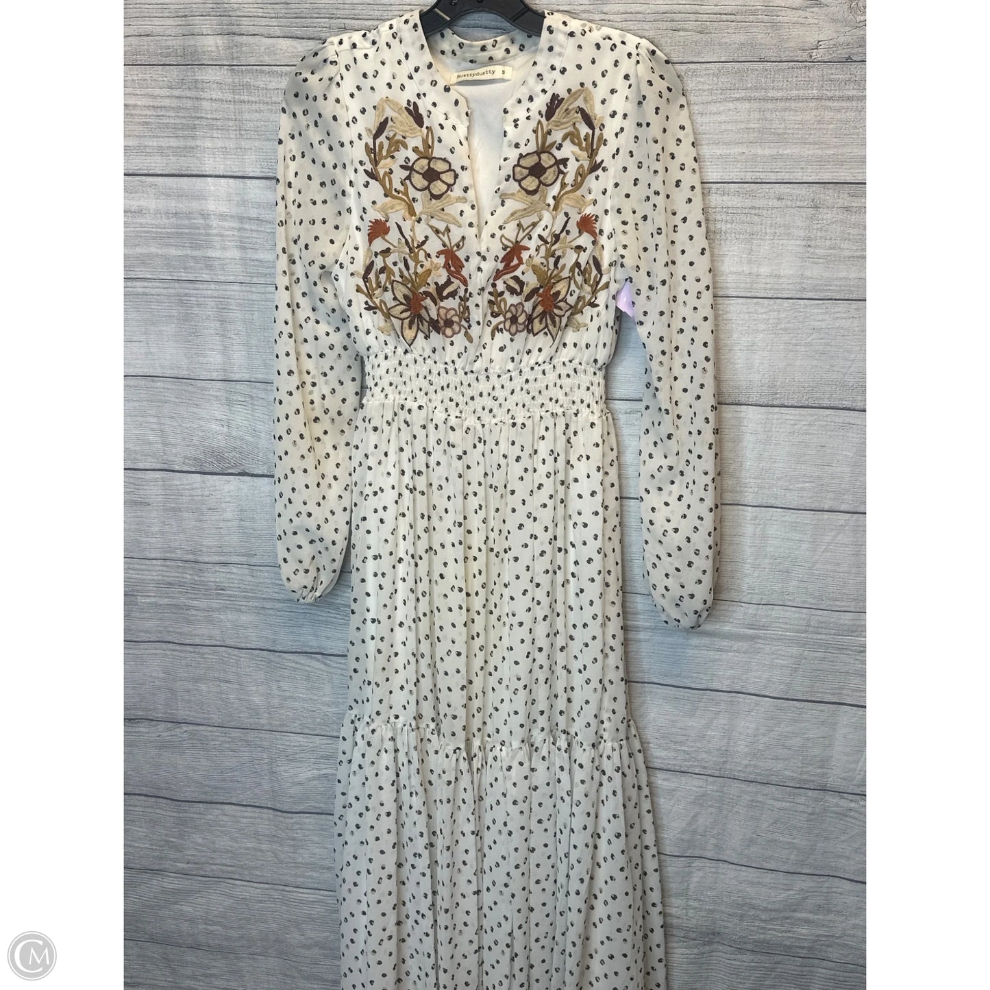 Dress Casual Maxi By Cmf In Brown & White, Size: S