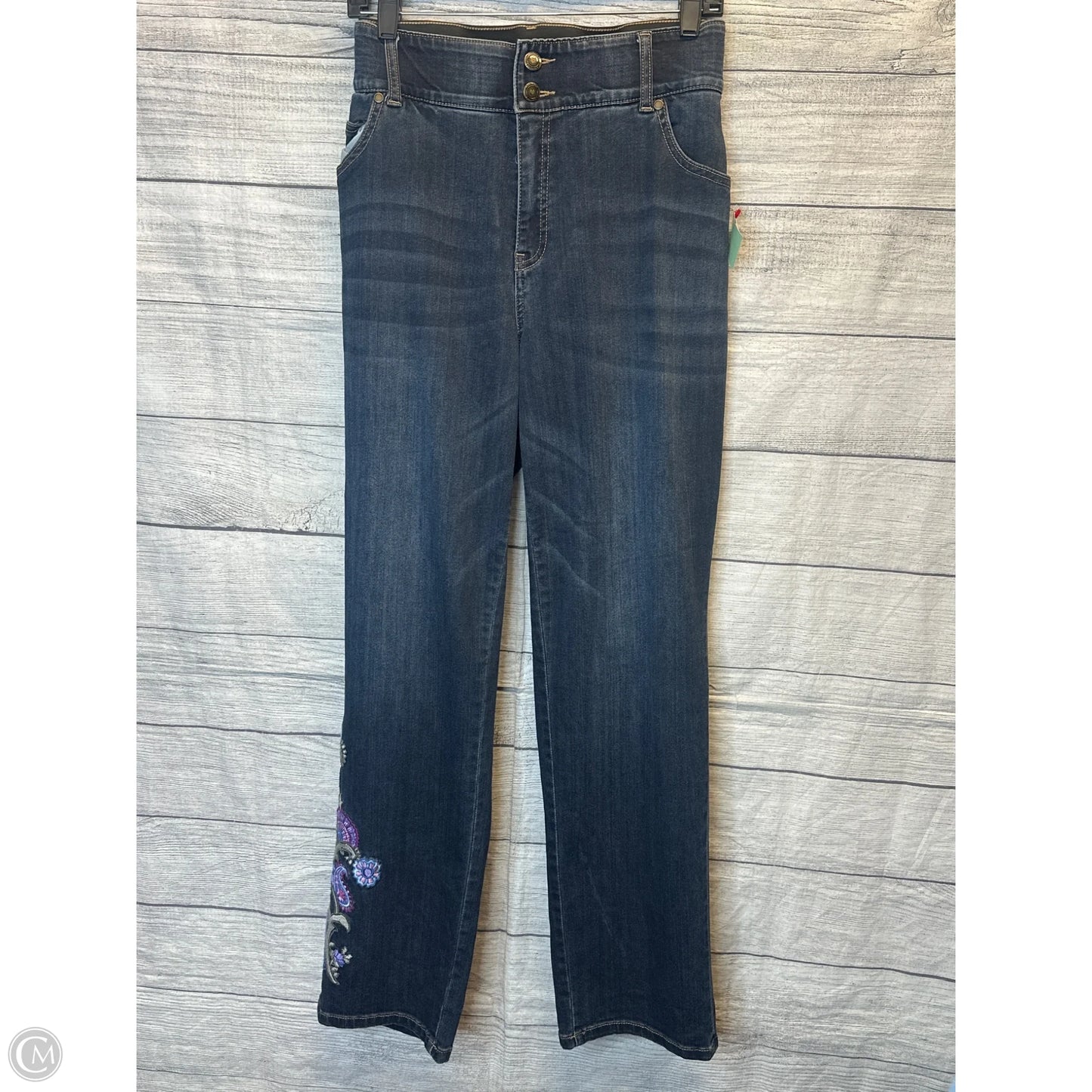 Jeans Boot Cut By Denim 24/7 In Blue Denim, Size: 20