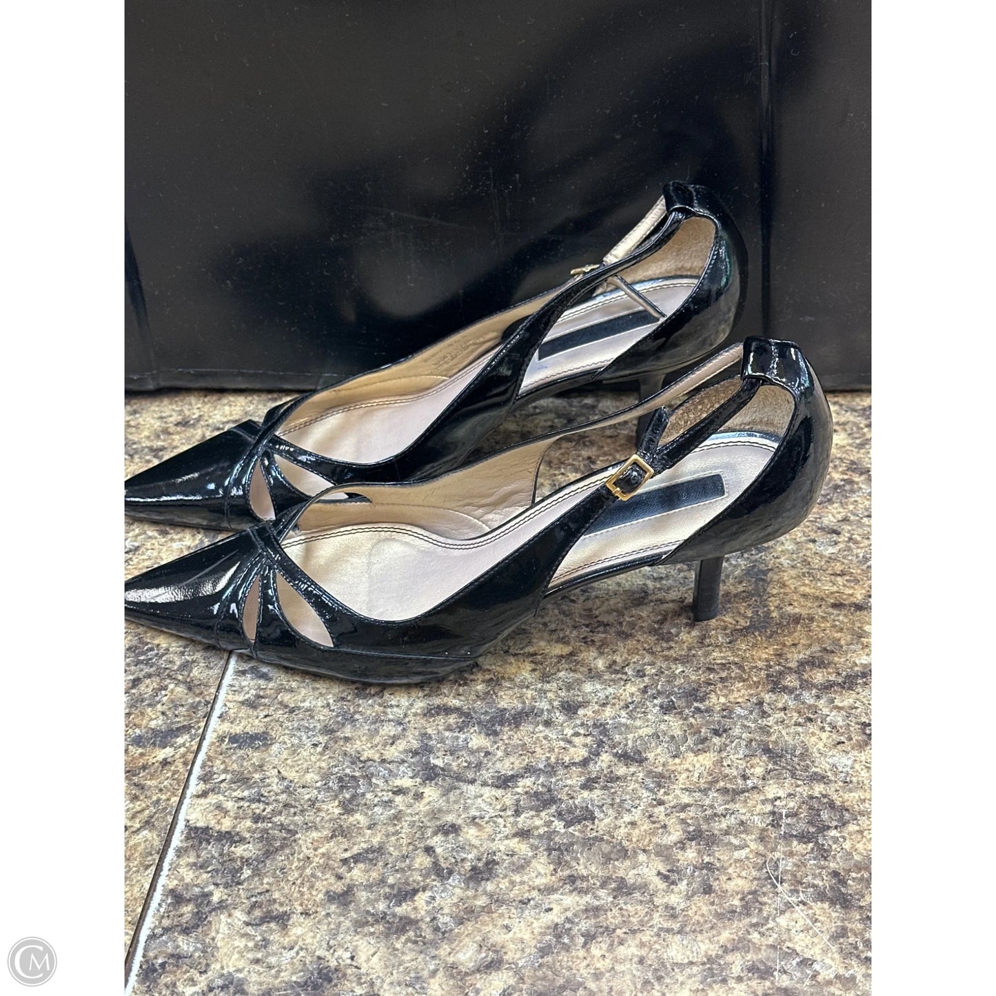 Sandals Heels Kitten By Unisa In Black, Size: 8.5