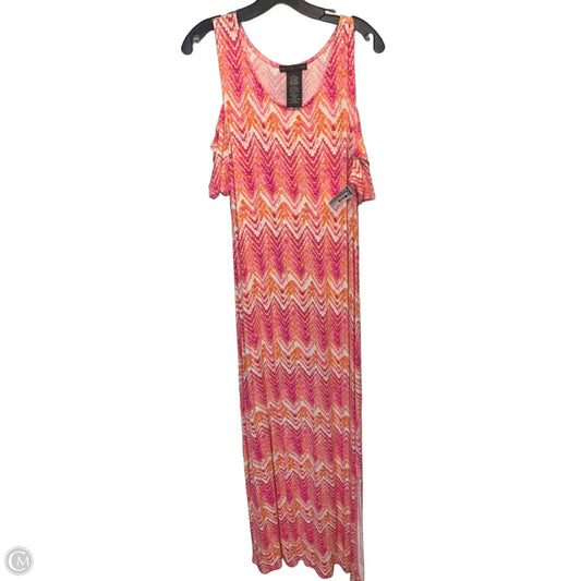 Dress Casual Maxi By Design History In Orange & Pink, Size: L