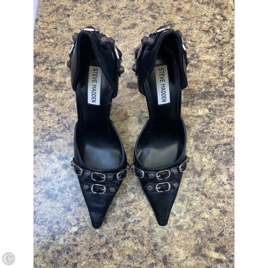 Shoes Heels Stiletto By Steve Madden In Black & Silver, Size: 7.5
