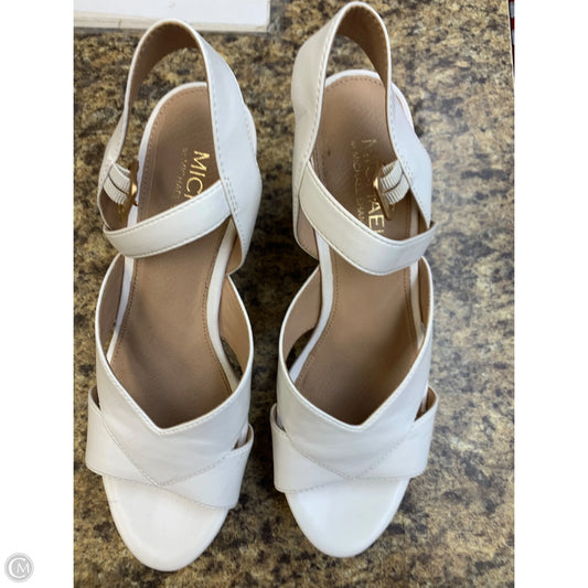 Sandals Heels Wedge By Michael By Michael Kors In White, Size: 9