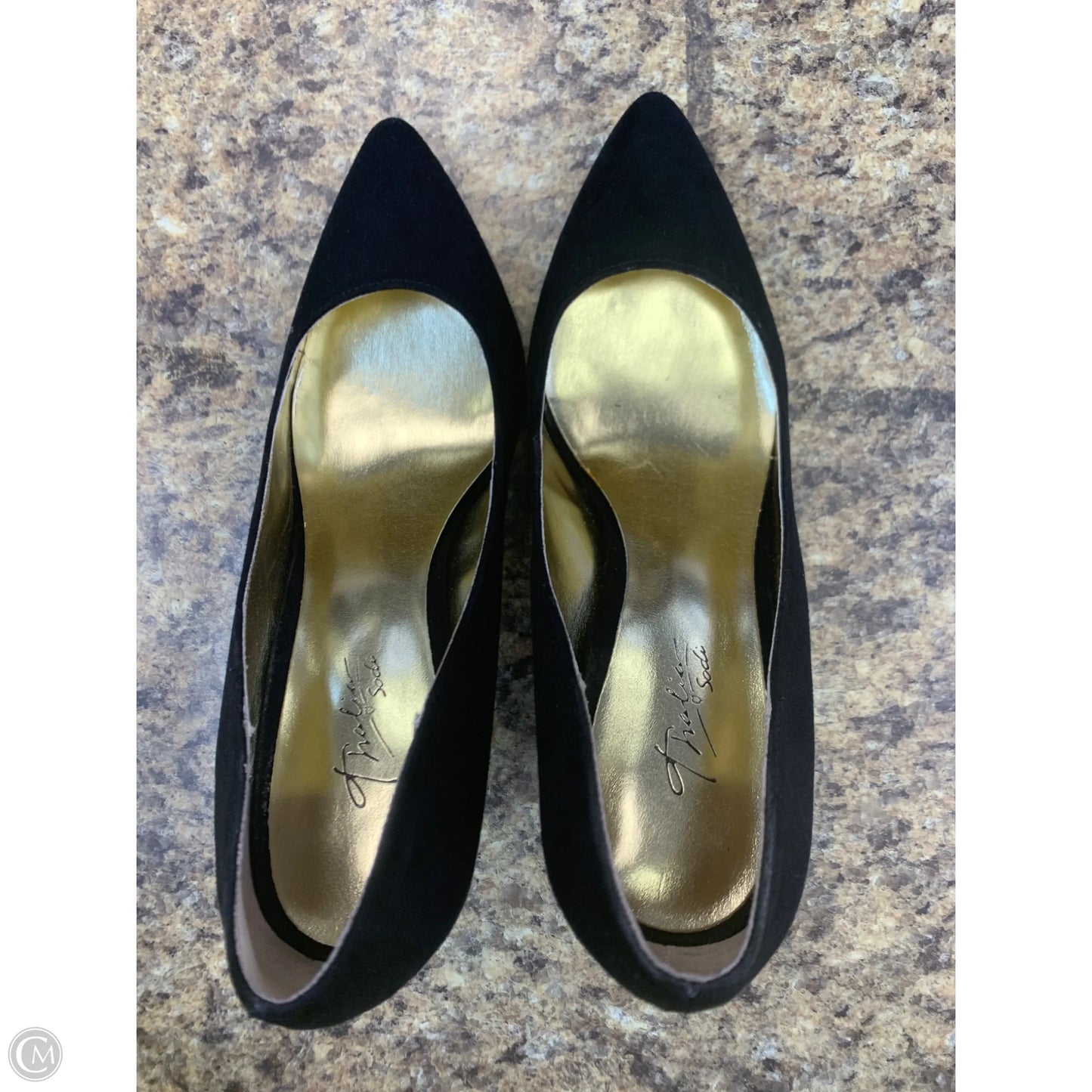 Shoes Heels Kitten By Thalia Sodi In Black & Gold, Size: 7.5