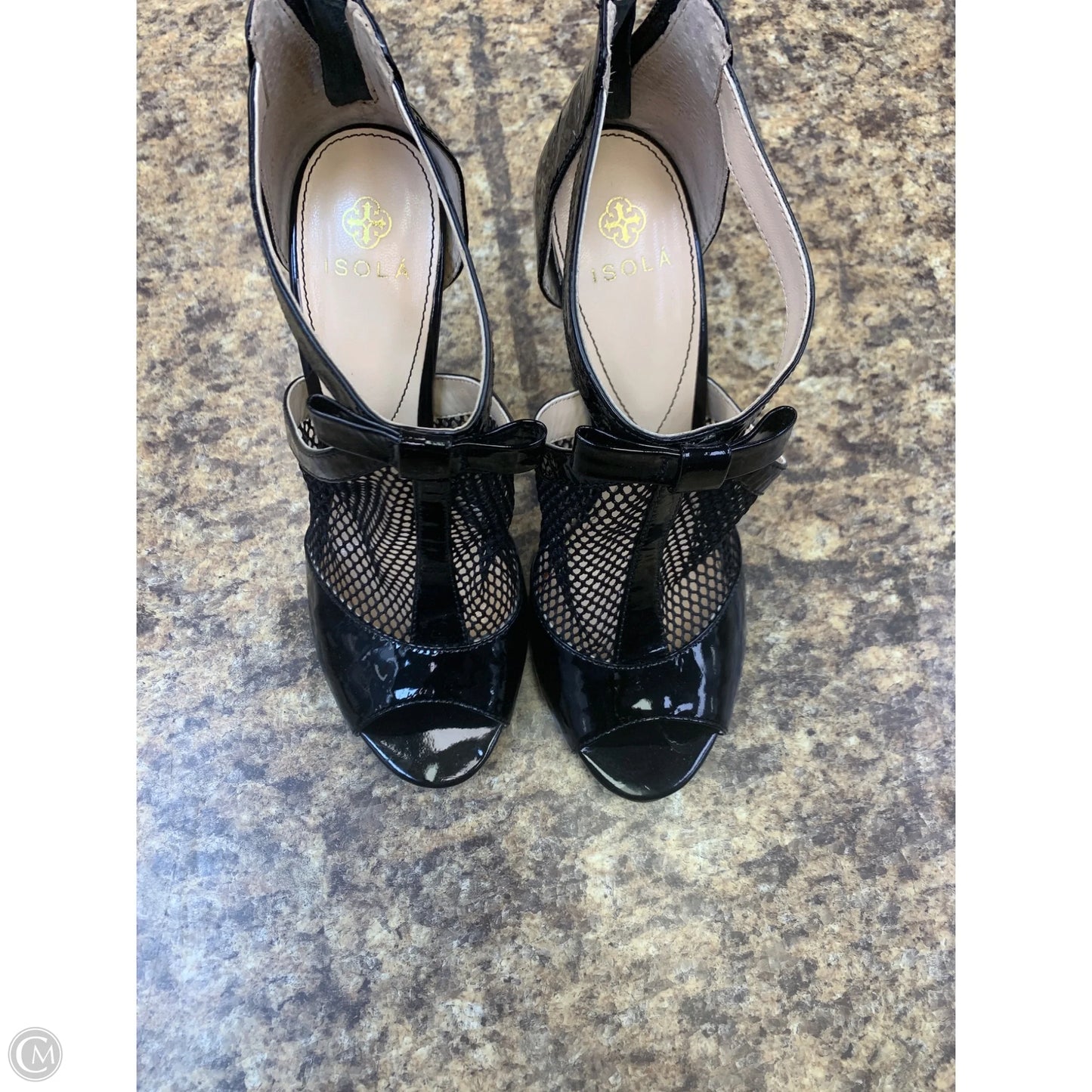Sandals Heels Stiletto By Isola In Black, Size: 7.5