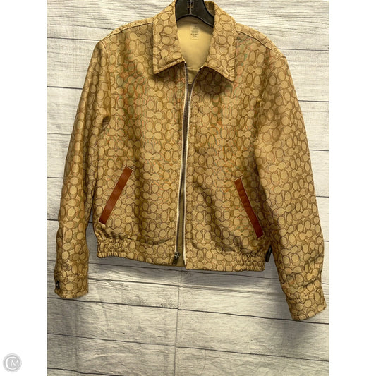 Jacket Designer By Coach In Brown & Tan, Size: Xs