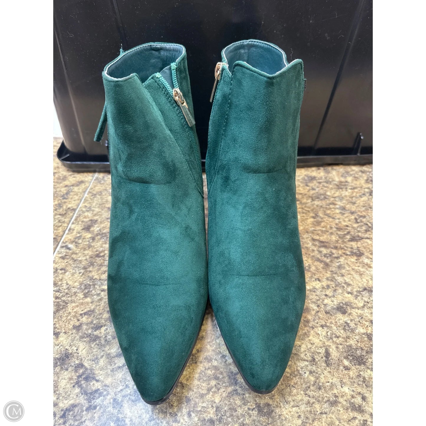 Boots Ankle Heels By Ashley Stewart In Gold & Green, Size: 12