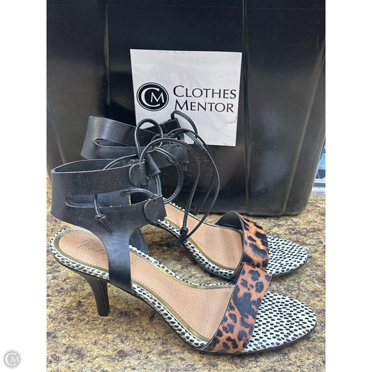Sandals Heels Kitten By Cmf In Animal Print, Size: 9.5