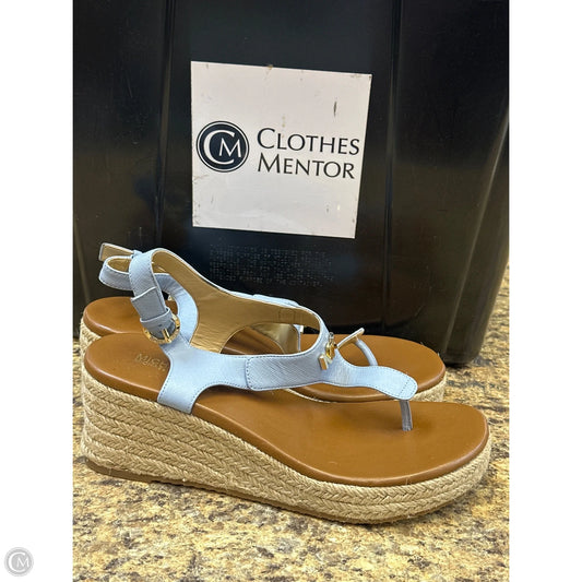 Sandals Heels Platform By Michael By Michael Kors In Blue & Tan, Size: 7