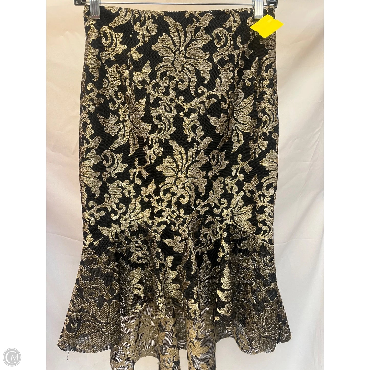Skirt Midi By Akira In Black & Gold, Size: S