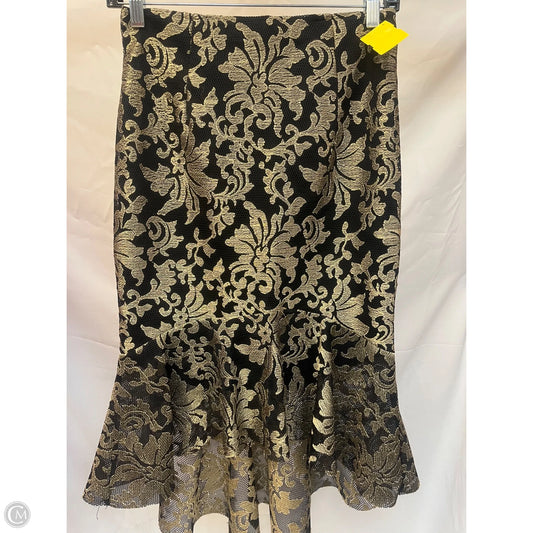 Skirt Midi By Akira In Black & Gold, Size: S