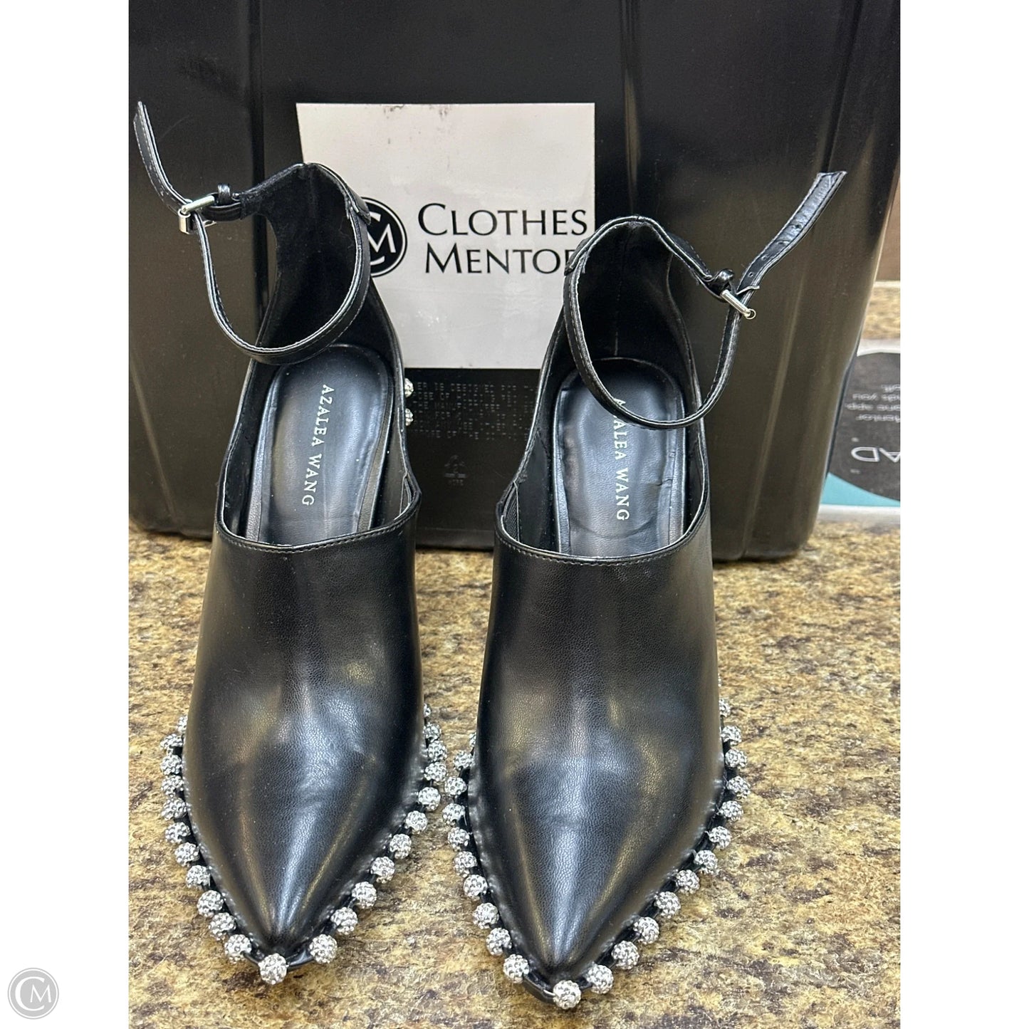 Shoes Heels Stiletto By Azalea Wang In Black & Silver, Size: 8