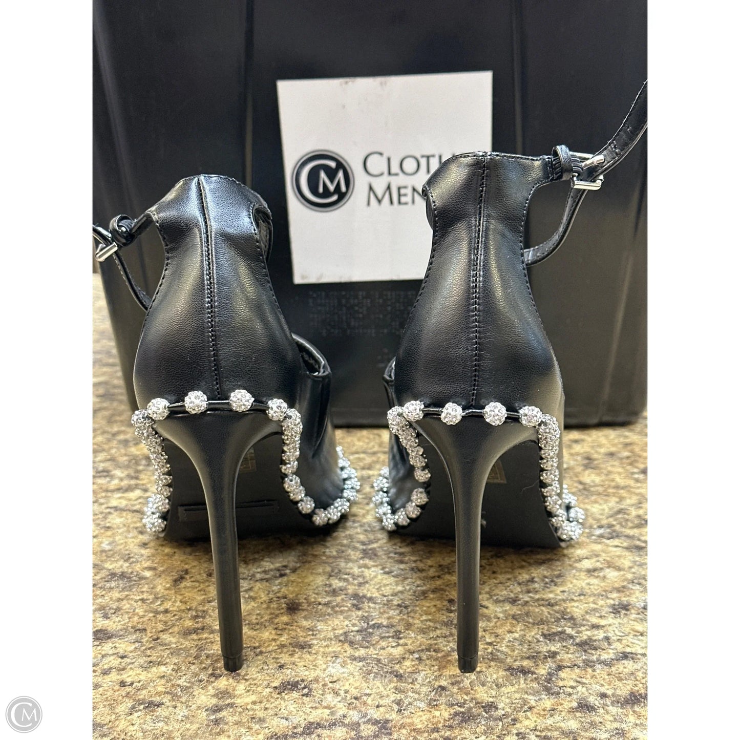 Shoes Heels Stiletto By Azalea Wang In Black & Silver, Size: 8