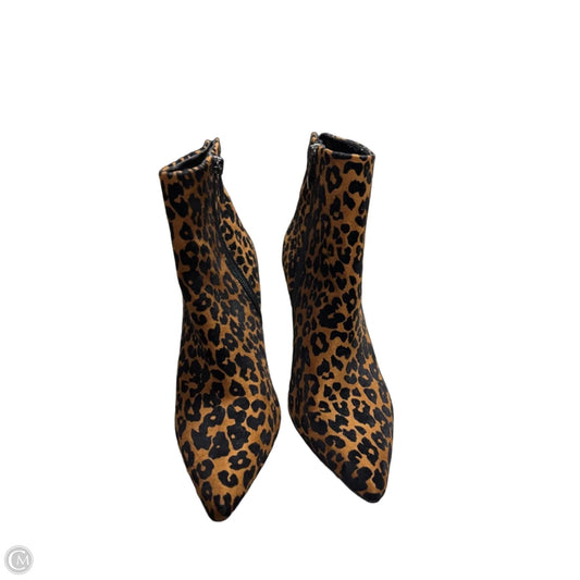 Boots Ankle Heels By Steve Madden In Leopard Print, Size: 5.5