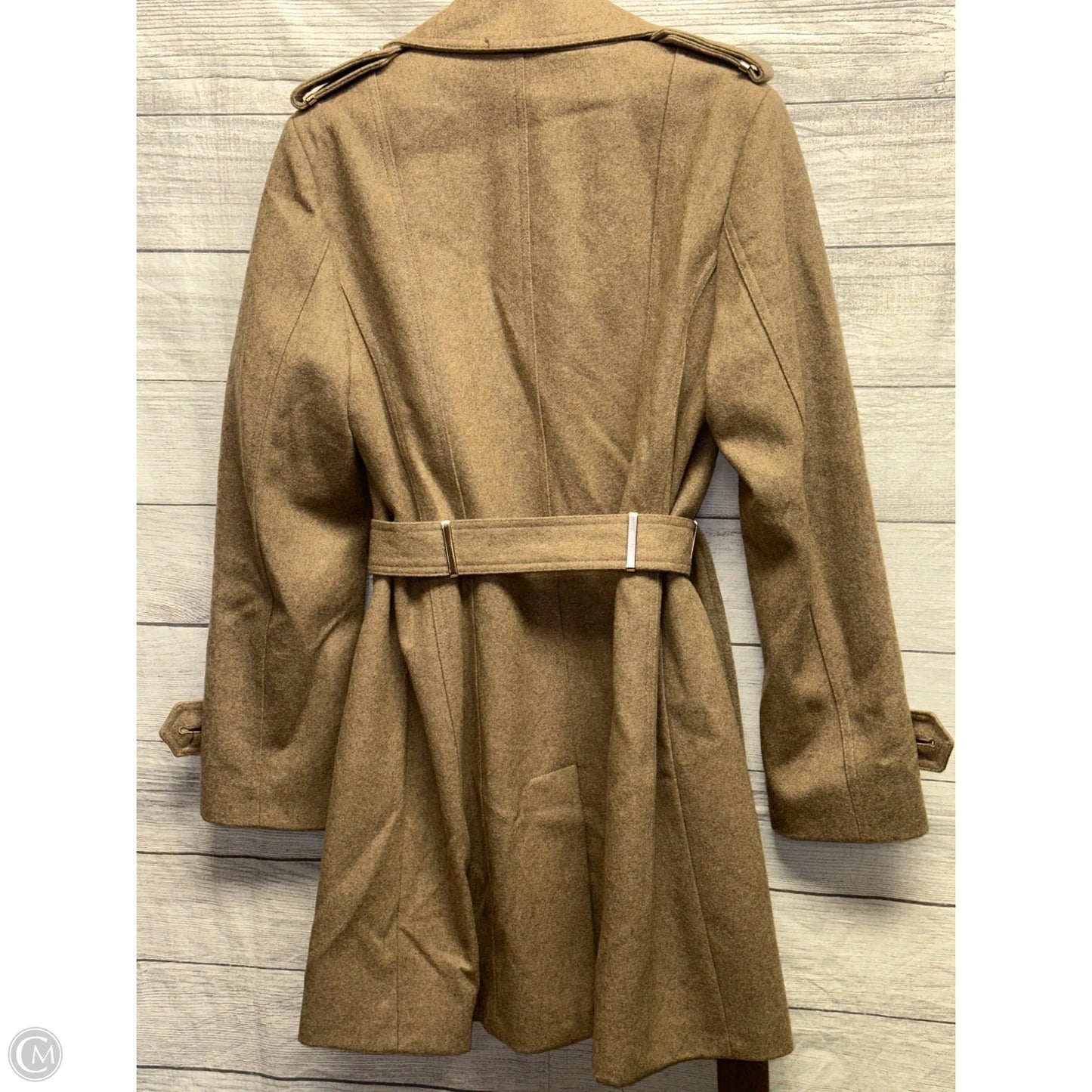 Coat Peacoat By Calvin Klein In Tan, Size: 8