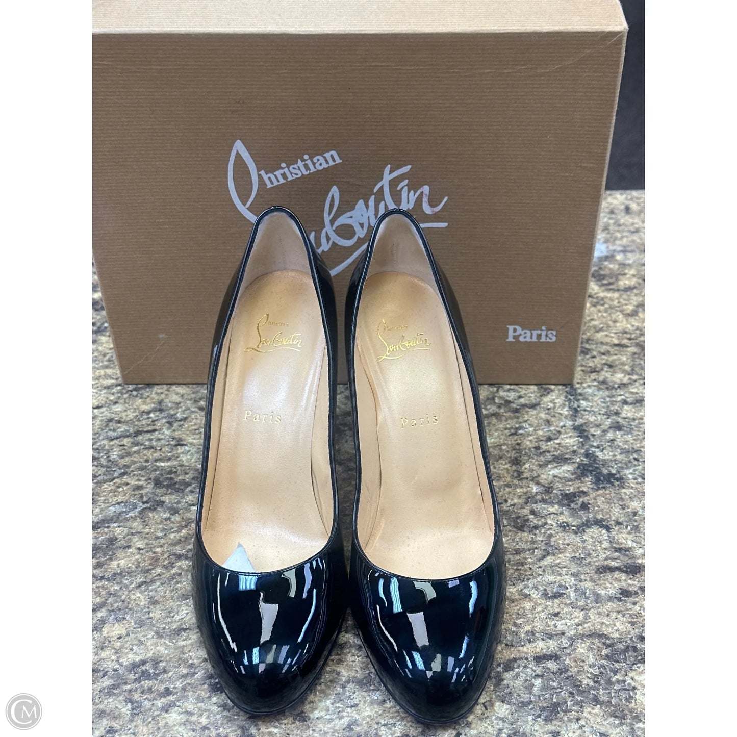Shoes Luxury Designer By Christian Louboutin In Black, Size: 9
