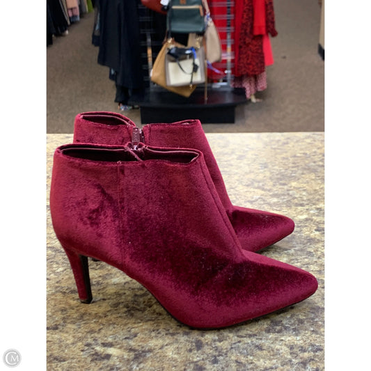 Boots Ankle Heels By Old Navy In Maroon, Size: 8