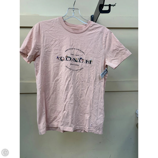 Top Short Sleeve Designer By Coach In Pink, Size: Xs