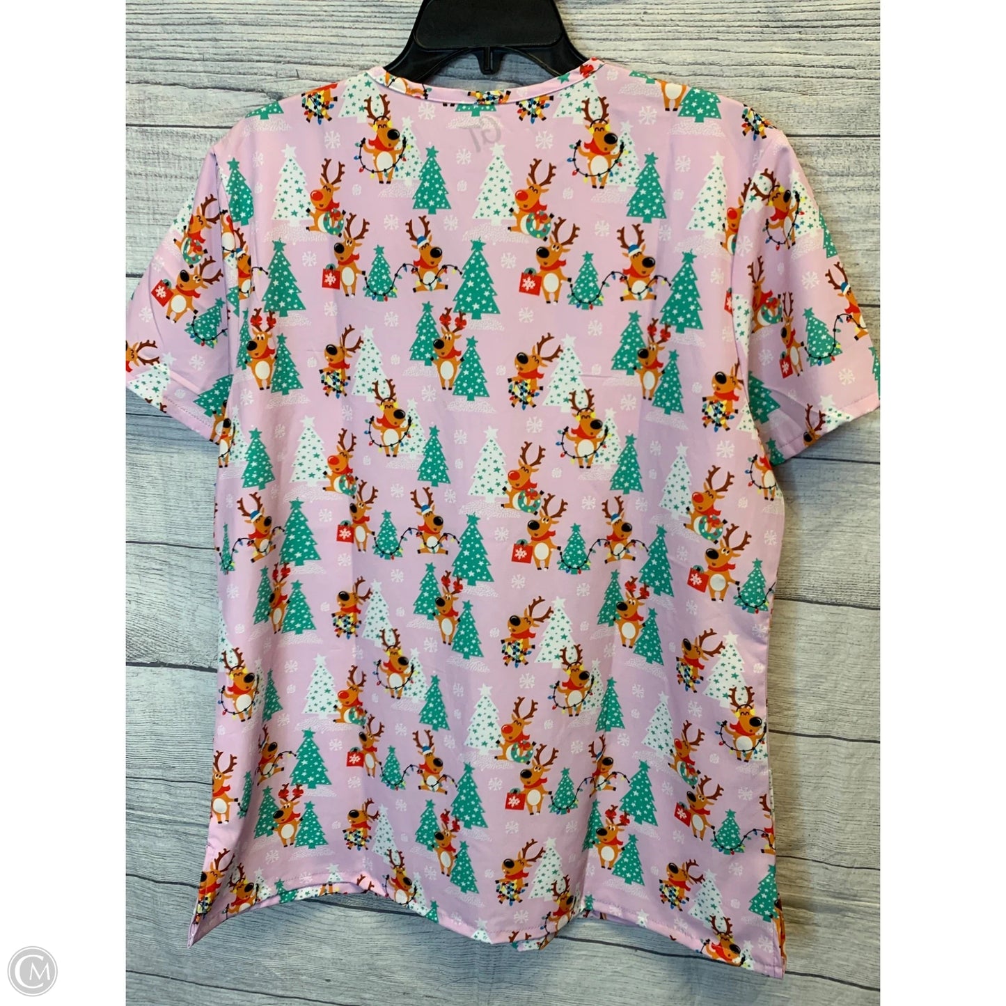 Top Short Sleeve By Cmf In Purple, Size: L