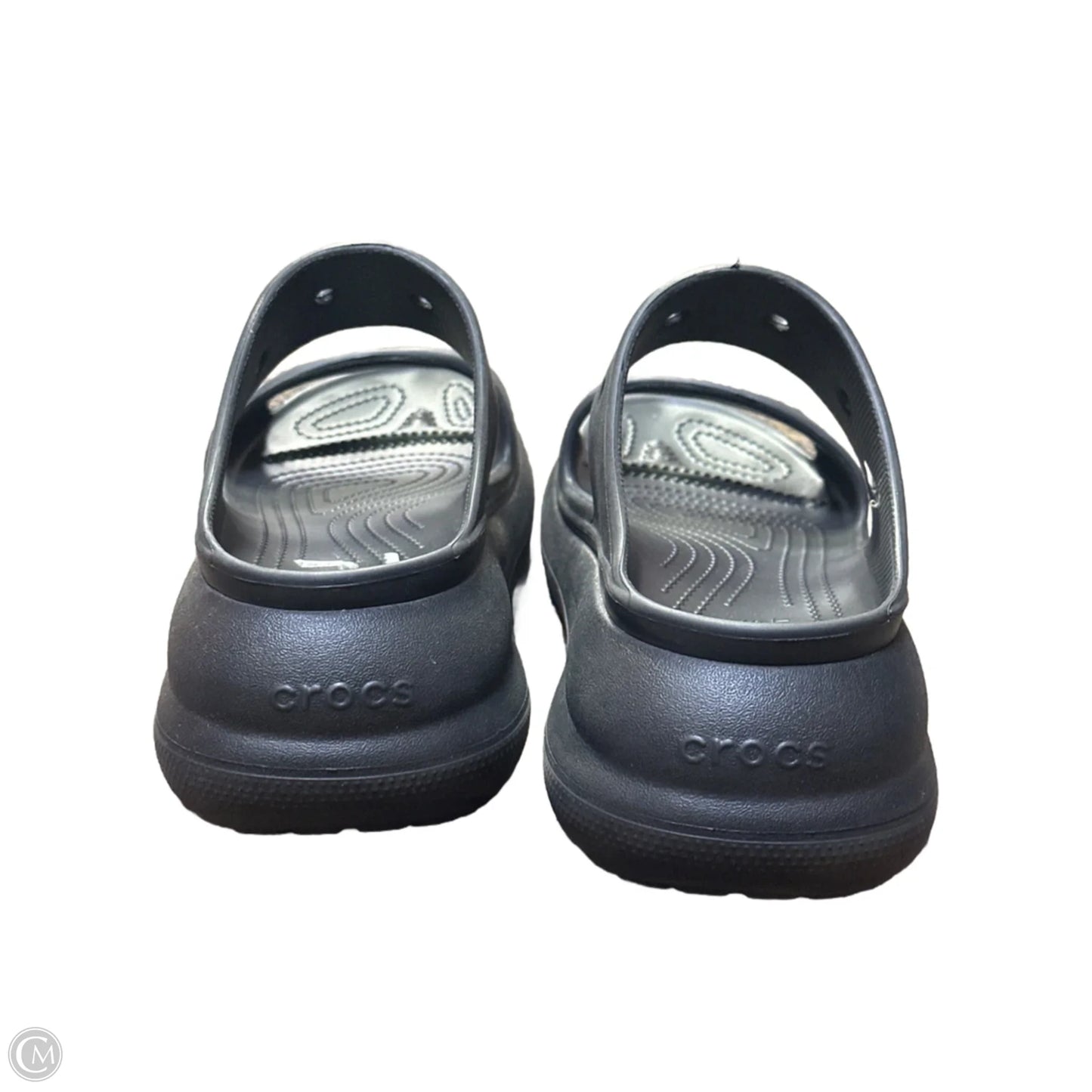 Sandals Heels Platform By Crocs In Black, Size: 11