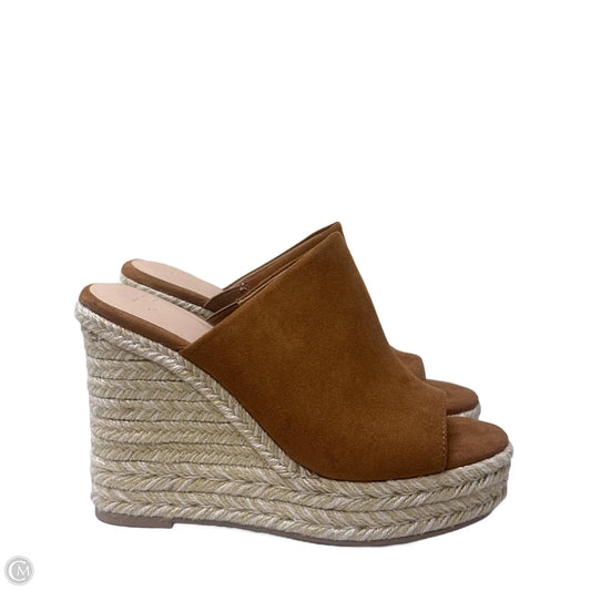 Sandals Heels Wedge By Jf In Tan, Size: 7