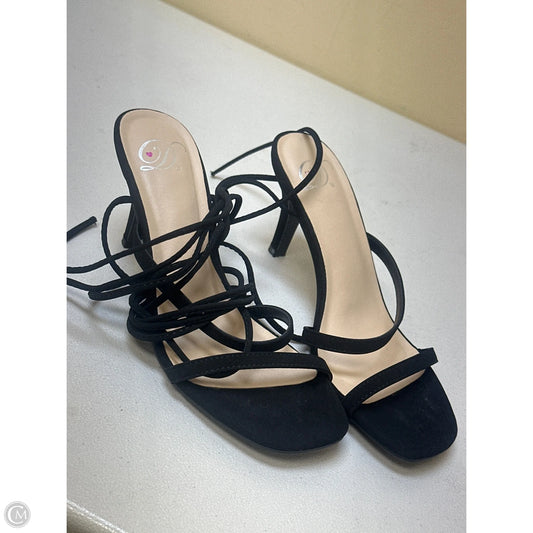 Sandals Heels Kitten By Cmf In Black, Size: 6