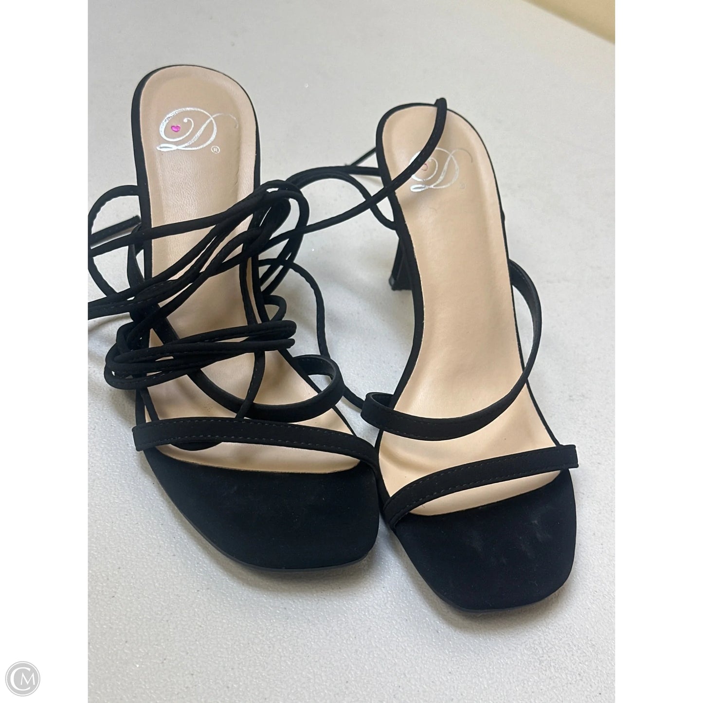 Sandals Heels Kitten By Cmf In Black, Size: 6