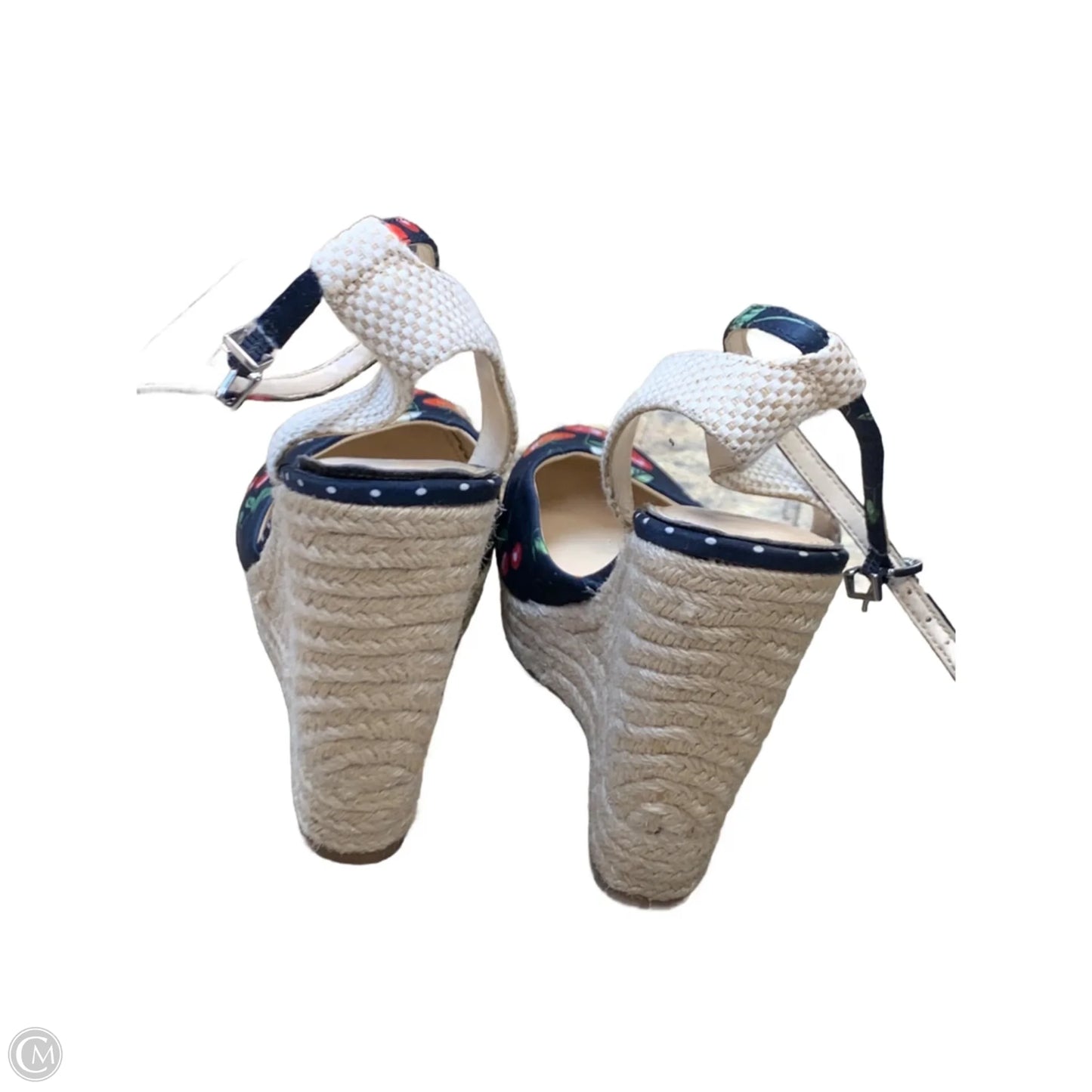 Sandals Heels Wedge By Jessica Simpson In Blue & Tan, Size: 10
