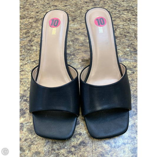 Sandals Heels Kitten By Cushionaire In Black, Size: 10