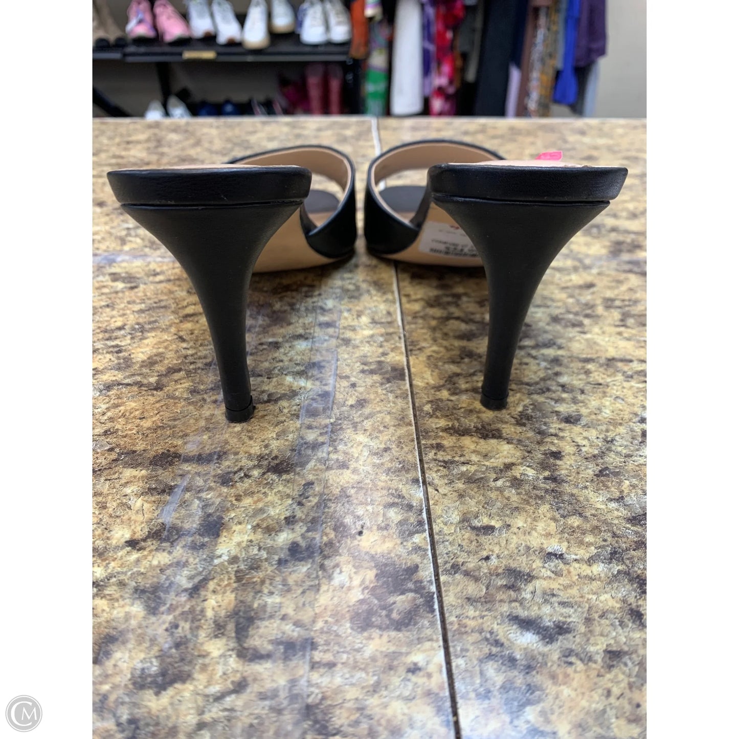 Sandals Heels Kitten By Cushionaire In Black, Size: 10