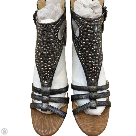 Sandals Heels Wedge By Cmf In Grey, Size: 8