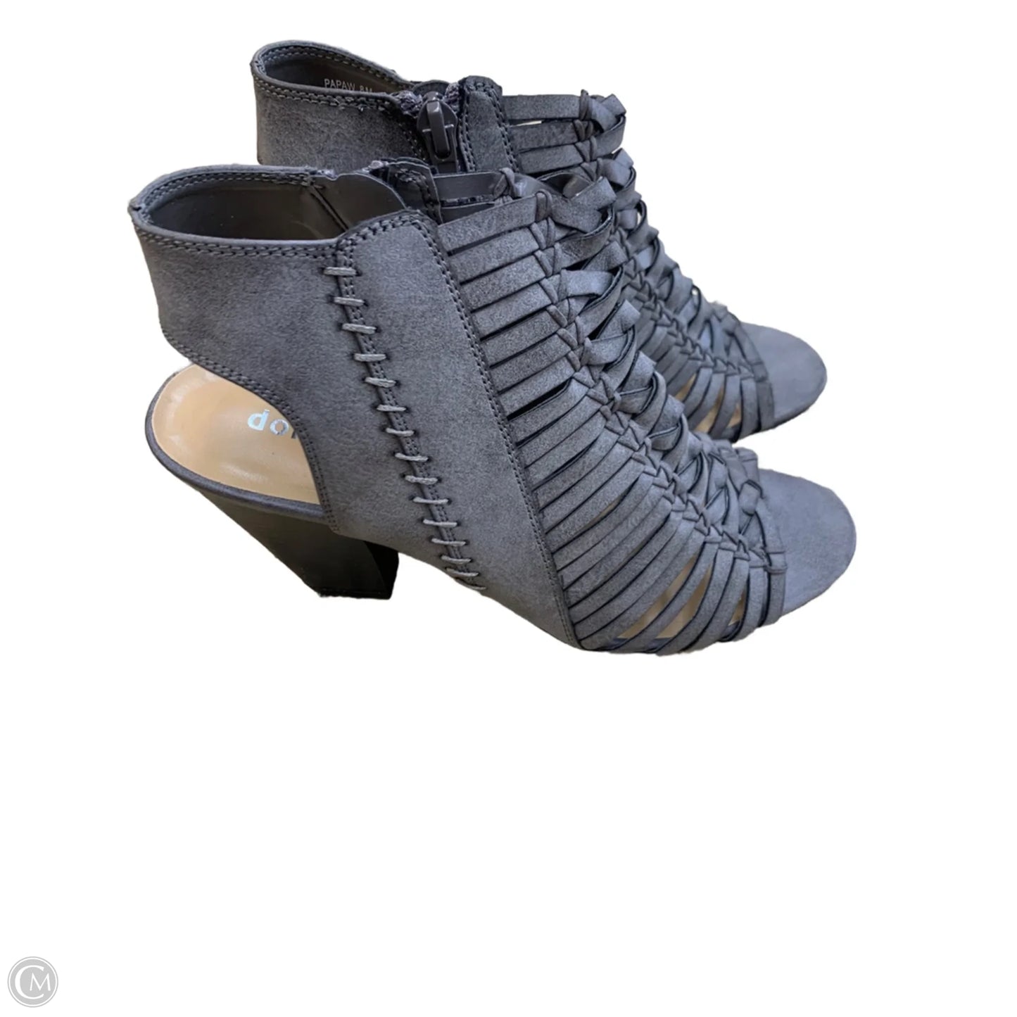 Sandals Heels Block By Dollhouse In Grey, Size: 8