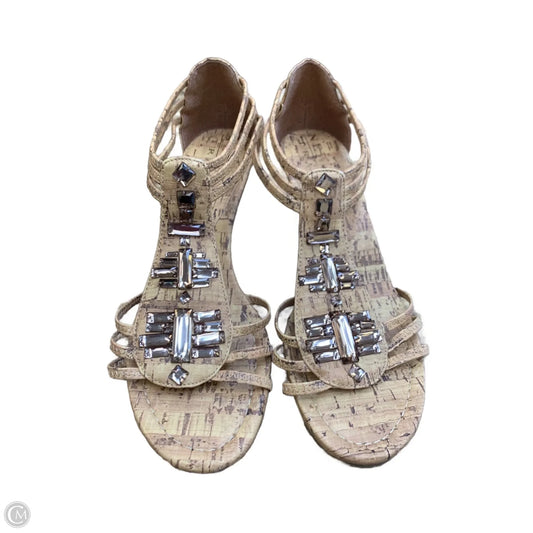 Sandals Heels Wedge By New York Transit In Tan, Size: 8