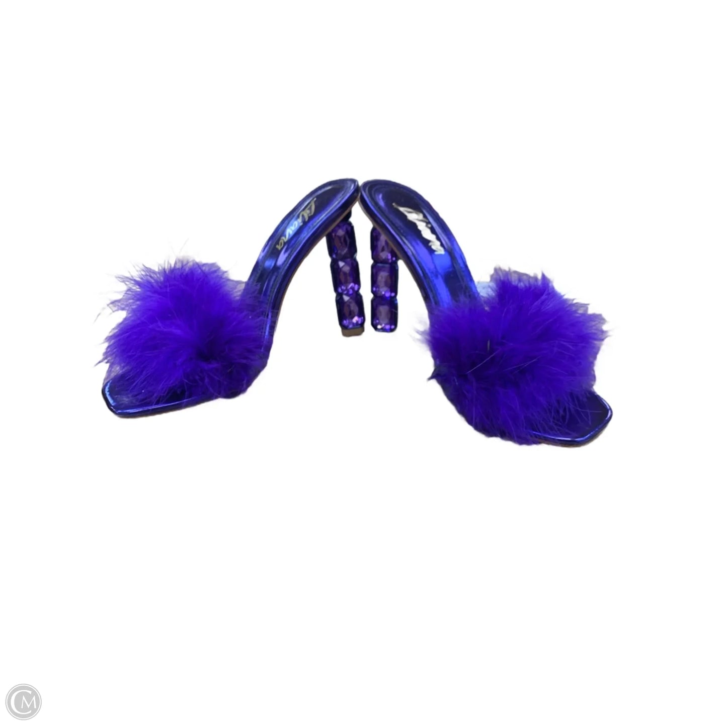 Sandals Heels Kitten By Liliana In Purple, Size: 8
