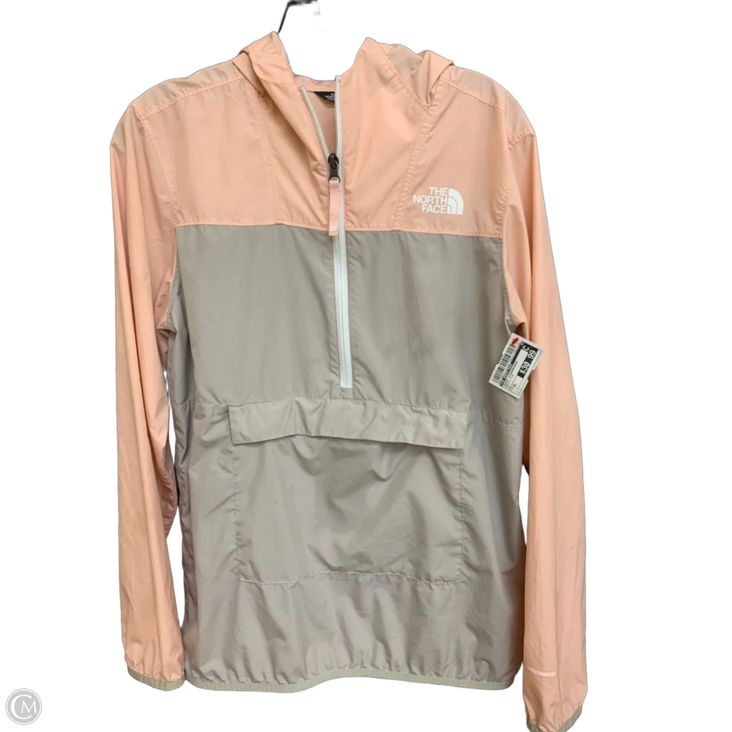 Jacket Windbreaker By The North Face In Gold & Pink, Size: Xl
