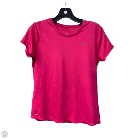 Athletic Top Short Sleeve By Nike In Pink, Size: M