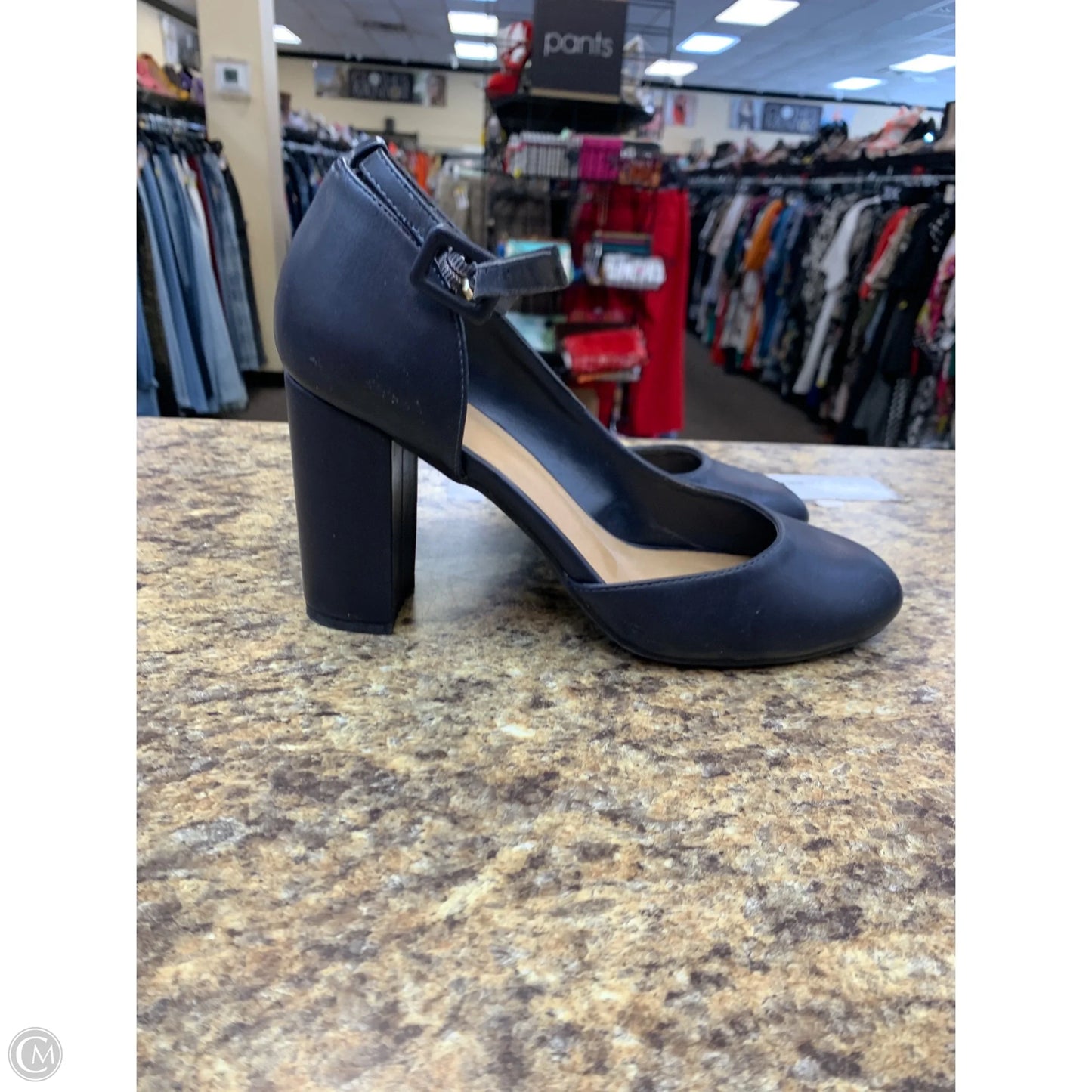 Shoes Heels Block By Journee In Navy, Size: 10