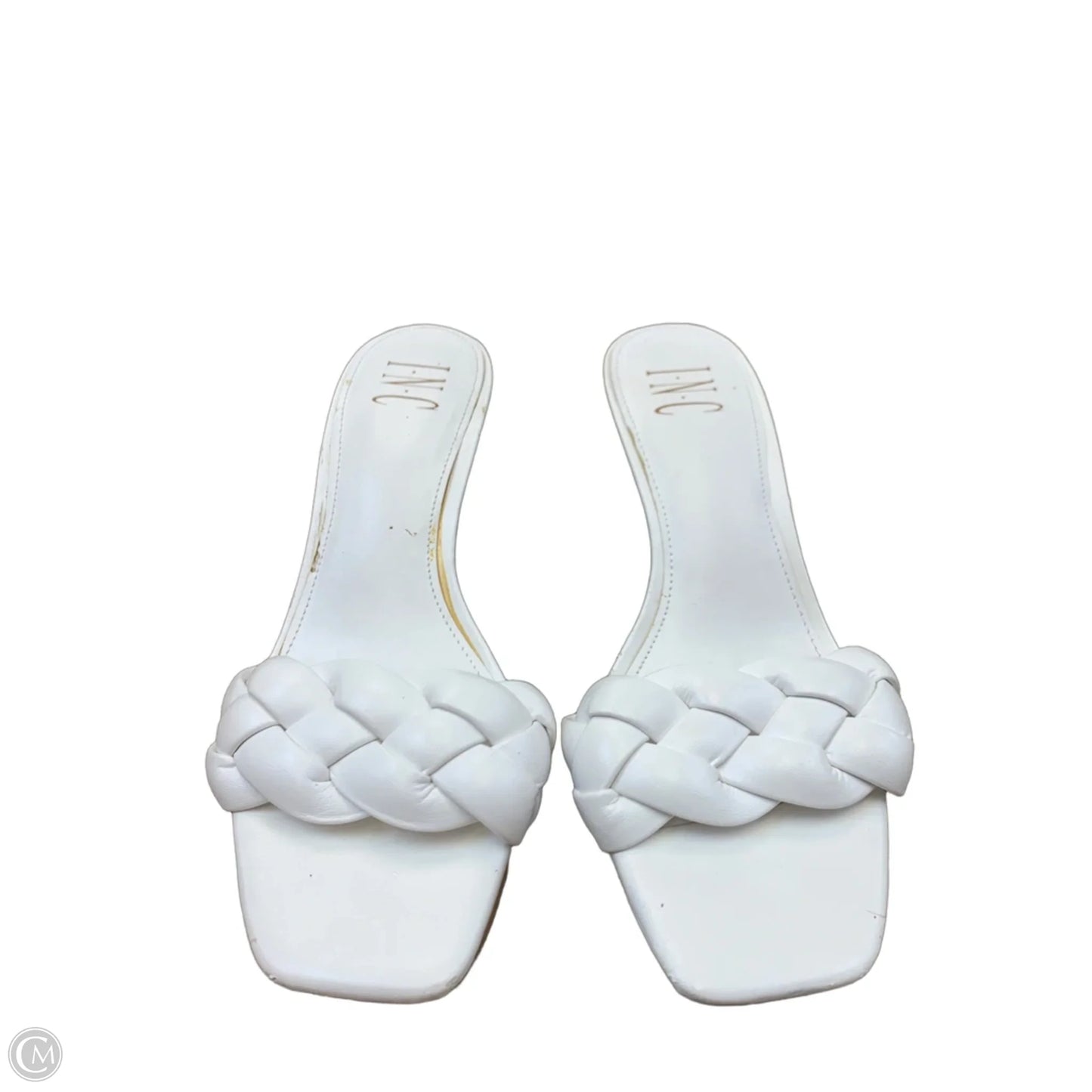 Sandals Heels Kitten By Inc In White, Size: 7.5