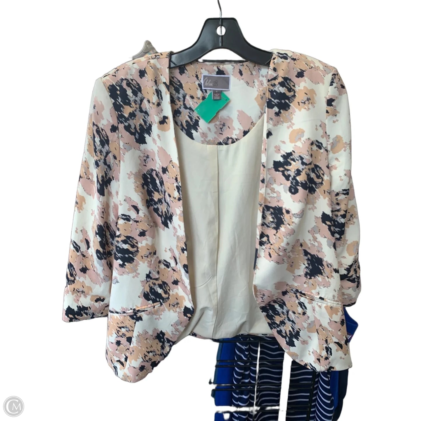 Blazer By Chelsea 28 In Cream & Pink, Size: M