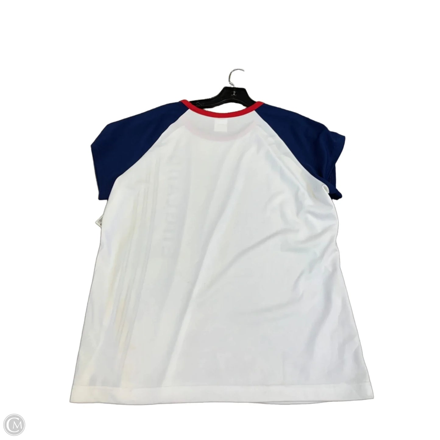 Athletic Top Short Sleeve By Adidas In Blue & Red & White, Size: Xl