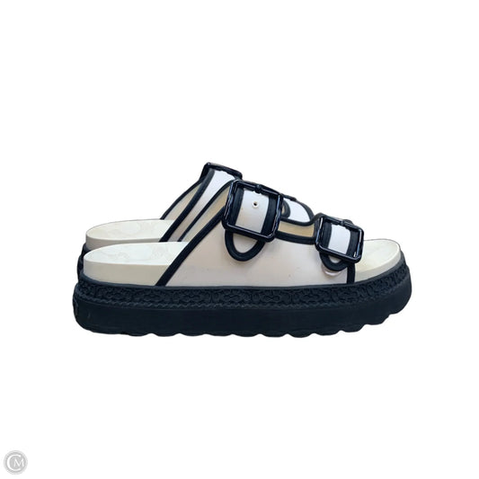 Sandals Designer By Coach In Black & Cream, Size: 7