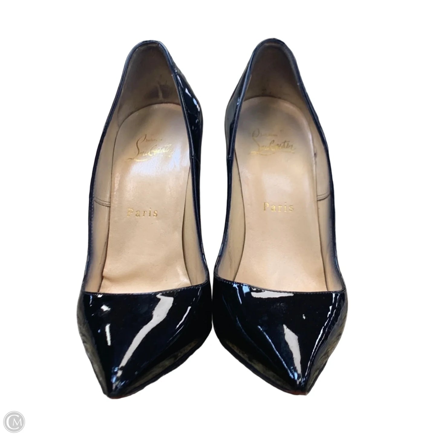Shoes Luxury Designer By Christian Louboutin In Black, Size: 7.5
