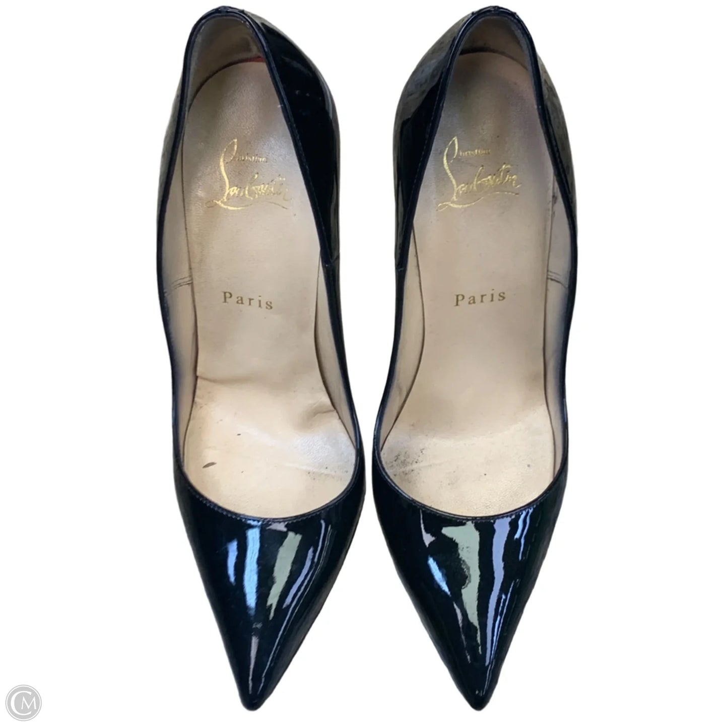Shoes Luxury Designer By Christian Louboutin In Black, Size: 7.5